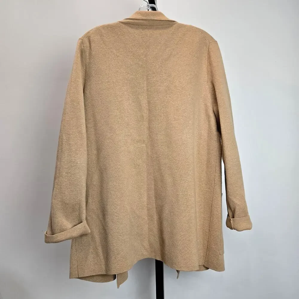 J. Crew Eloise Sweater Blazer Wool Blend Camel Neutral Medium Minimalist Capsule - Picture 5 of 7